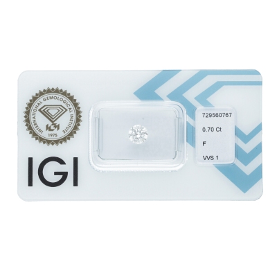 Diamante certificado IGI  0.70 CT F VVS1 