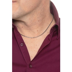 Collar en oro blanco 18k con eslabón bizantino longitud 40 cm 2