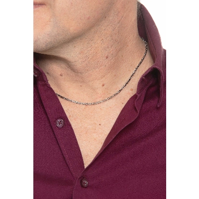 Collar en oro blanco 18k con eslabón bizantino longitud 40 cm