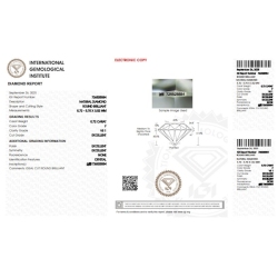 Diamante certificado IGI 0.72 CT F VS1 2