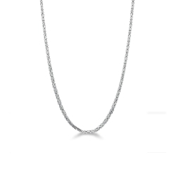 Collar en oro blanco 18k con eslabón bizantino longitud 40 cm