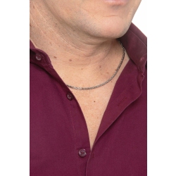 Collar de oro blanco 18k con eslabones bizantinos  2