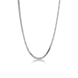 Collar de oro blanco 18k con eslabones bizantinos