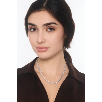 Collar en oro blanco 750 con diamantes navette