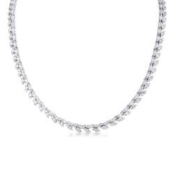 Collar en oro blanco 750 con diamantes navette