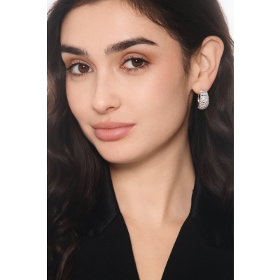 Pendientes en oro blanco con diamantes de montaje suave