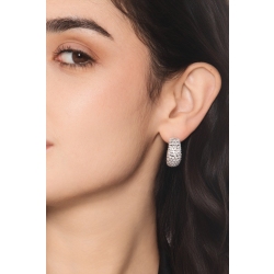 Pendientes en oro blanco con diamantes de montaje suave 2