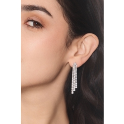 Pendientes en cascada en oro blanco 18k con diamantes 2