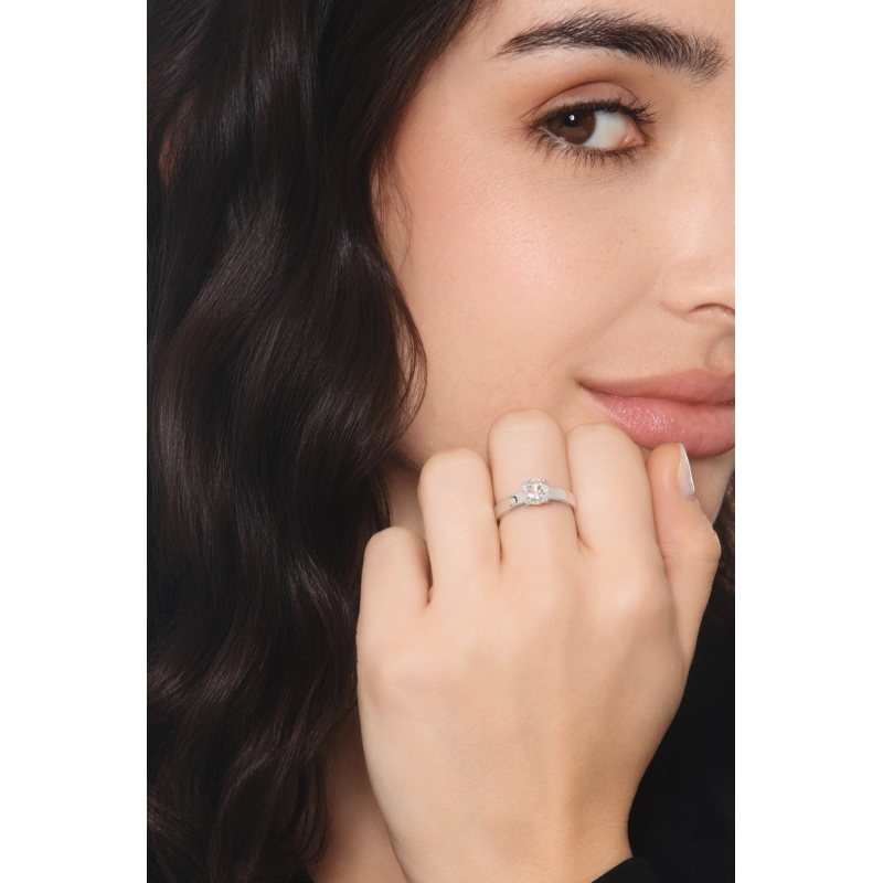 Anillo solitario diamante certificado IGI CT 1.00 oro blanco 18k