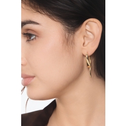 Pendientes colgantes en oro amarillo 18k con diseño geométrico 2