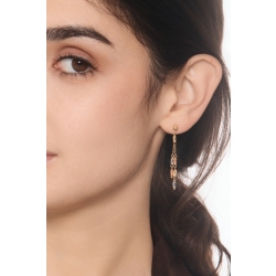 Pendientes oro tricolor 18k con barras acanaladas 2