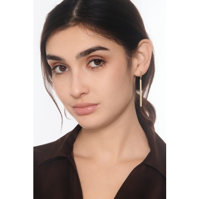 Pendientes colgantes en oro amarillo 18k, 6 cm