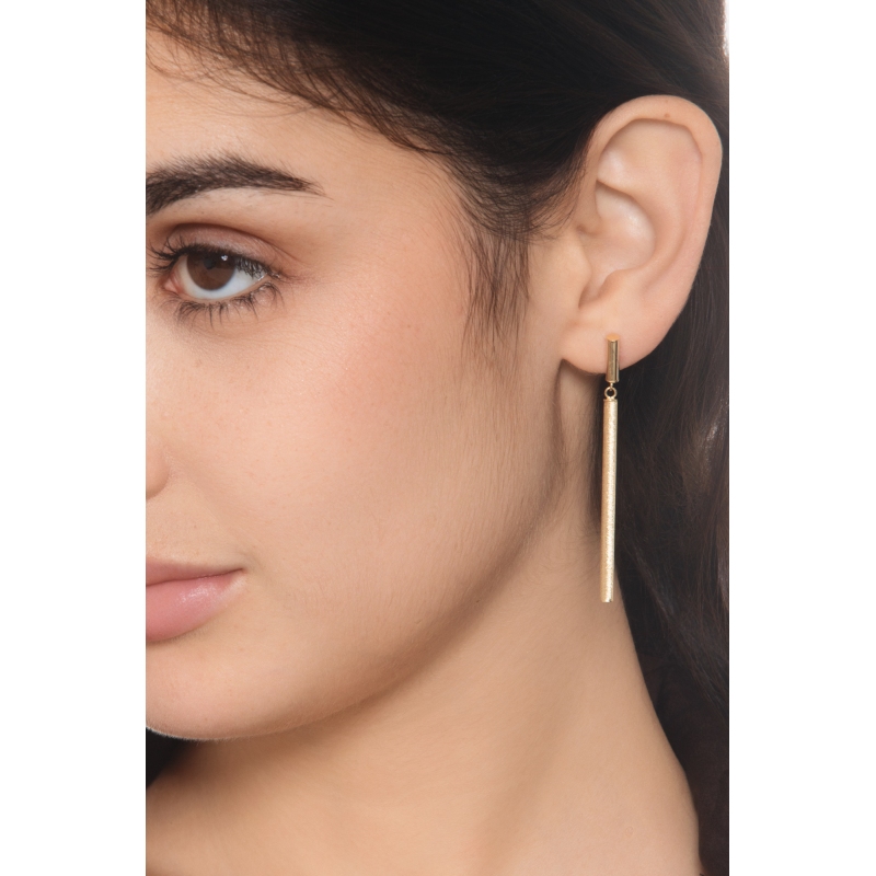 Pendientes colgantes en oro amarillo 18k, 6 cm