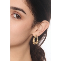 Pendientes colgantes ovalados en oro amarillo 18k 2