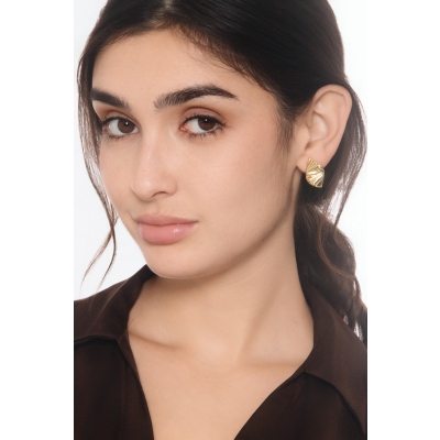 Pendientes  oro amarillo 18k con forma de hoja