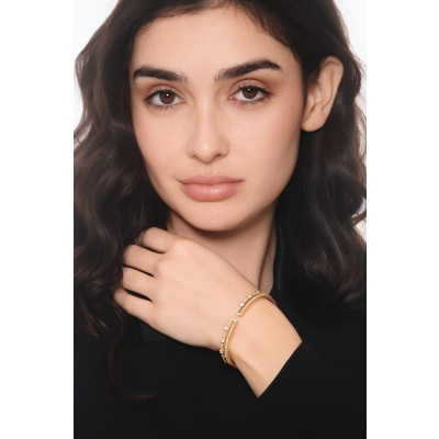Pulsera semirrígida en oro amarillo 18k con diamantes