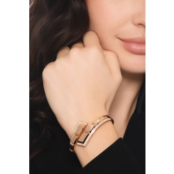 Pulsera semirrígida elástica en oro rosa 18k con diamantes 2