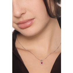 Collar contorno en oro blanco 18k con rubí y diamantes 2