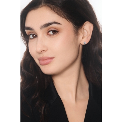 Pendientes en oro blanco 18k con aguamarina