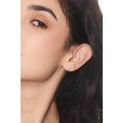 Pendientes en oro blanco 18k con aguamarina