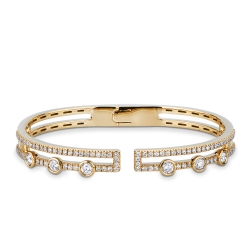 Pulsera semirrígida en oro amarillo 18k con diamantes