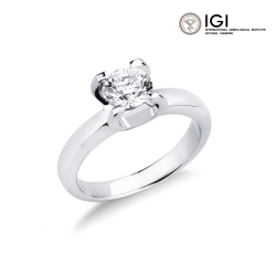 Anillo solitario en oro blanco 18k con diamante IGI 1.00 CT