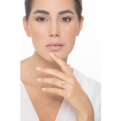 Anillo Solitario Certificado IGI en Oro Blanco 18k con Diamante de 1ct