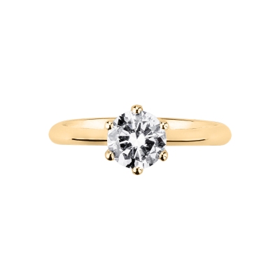 Anillo Solitario Certificado IGI en Oro Blanco 18k con Diamante de 1ct