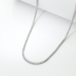 Collar Tennis en Oro Blanco 18k con Diamantes Naturales