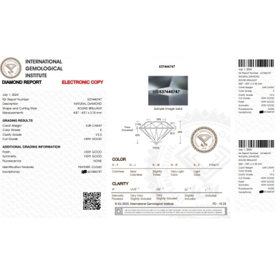 Anillo compromiso oro blanco 18k con diamante certificado IGI 0.49 CT