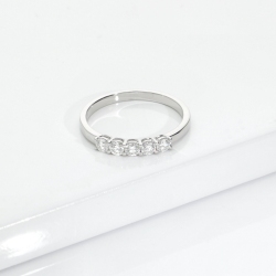 Sortija 5 Diamantes 0.40ct Oro Blanco 18K