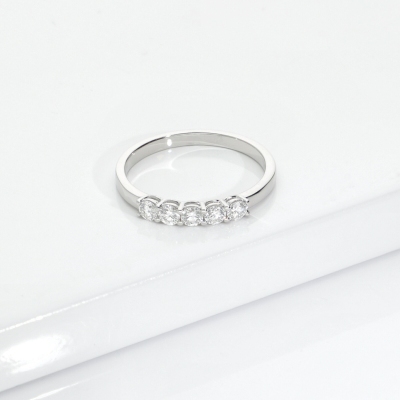 Sortija 5 Diamantes 0.40ct Oro Blanco 18K