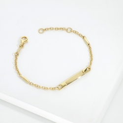 Pulsera de oro amarillo 750 con placa