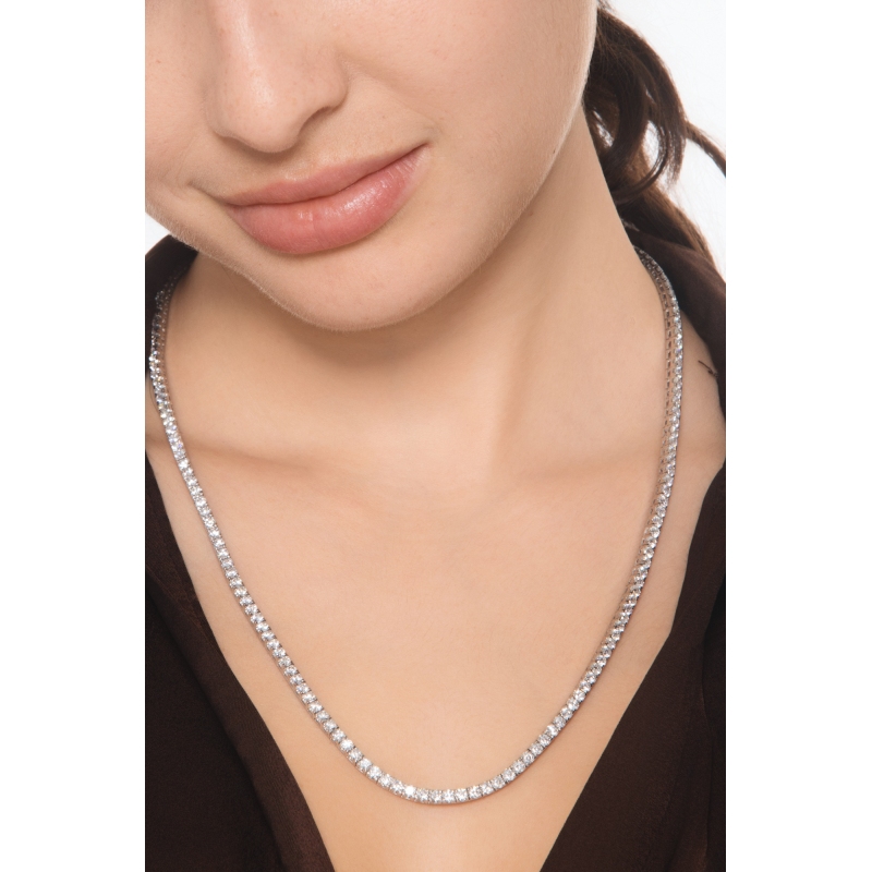 Riviera con diamantes en oro blanco 18k
