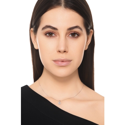 Colgante Aguamarina Ovalada Diamantes Oro Blanco