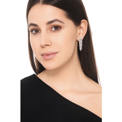 Pendientes Colgantes Diamantes Oro Blanco