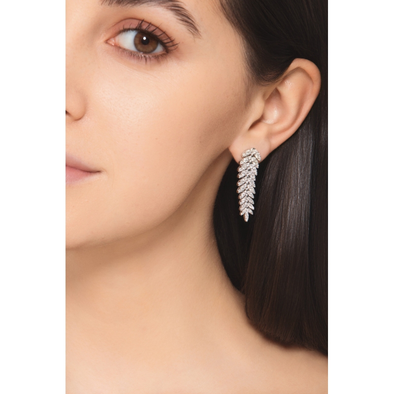 Pendientes Colgantes Diamantes Oro Blanco