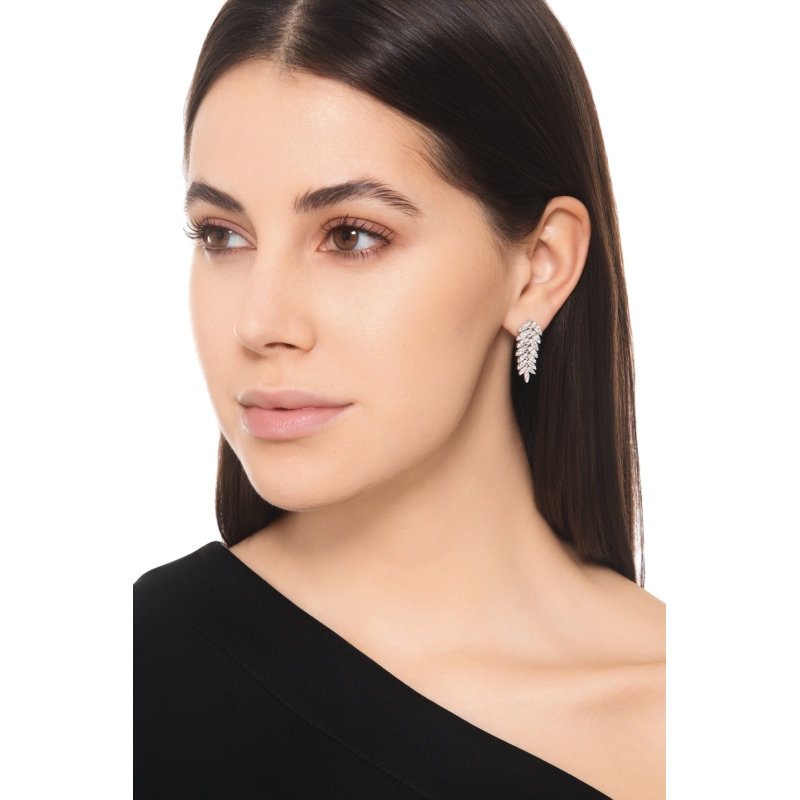 Pendientes Diseño Colgantes Diamantes Oro Blanco