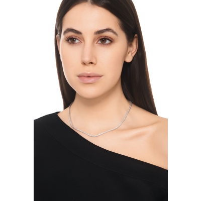Collar tennis en oro blanco de 18 quilates con diamantes