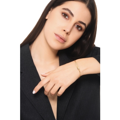 Pulsera de oro amarillo 18k con placa personalizable