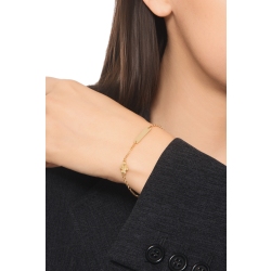 Pulsera de oro amarillo 18k con placa y angelito 2