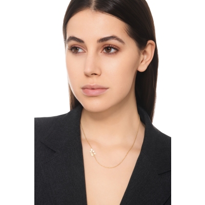 Collar con hoja en oro amarillo 750