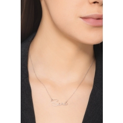 Collar personalizable con nombre en cursiva oro blanco 18k 2