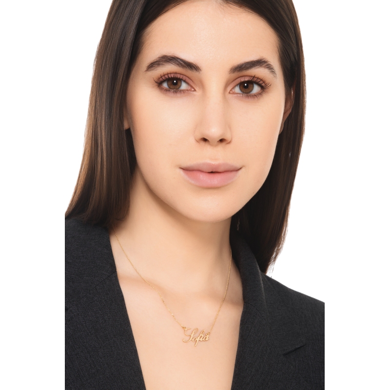 Collar personalizable en oro amarillo 18k con nombre