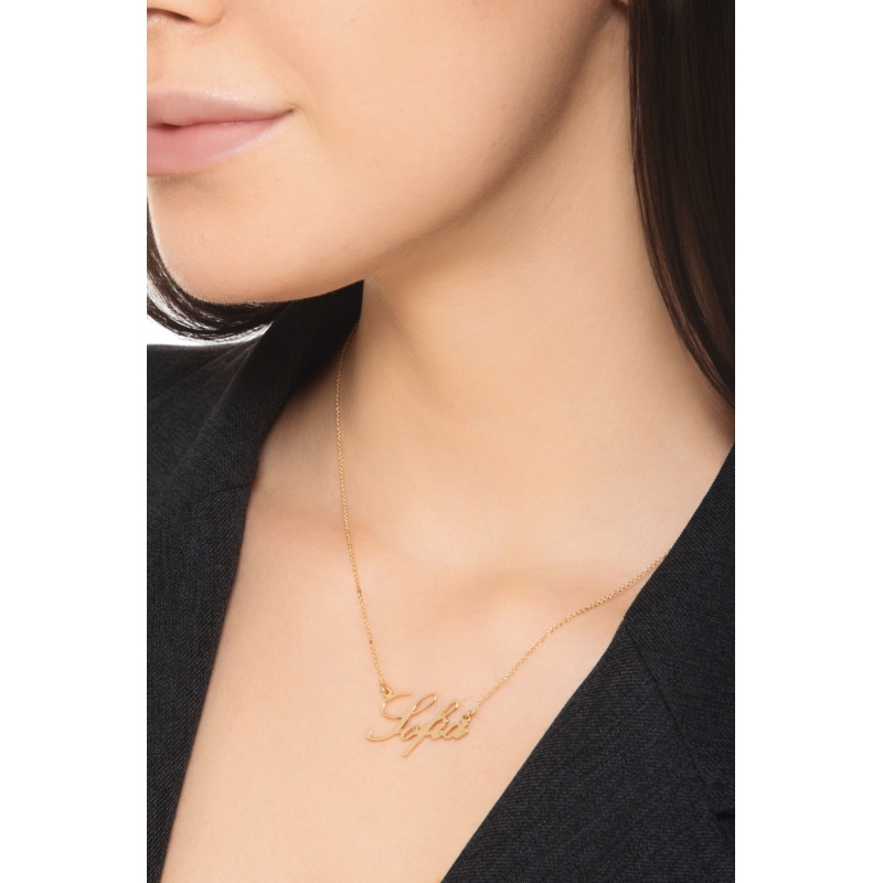 Collar personalizable en oro amarillo 18k con nombre