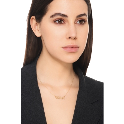 Collar personalizable en oro amarillo 750 letras mayusculas