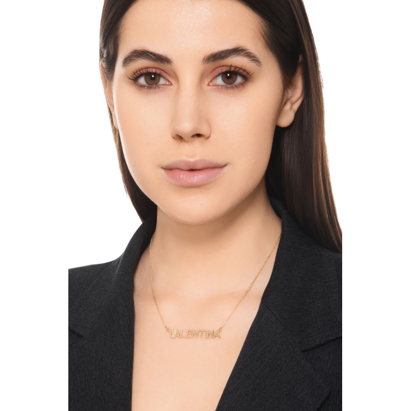 Collar personalizable en oro amarillo 18k con letras mayusculas