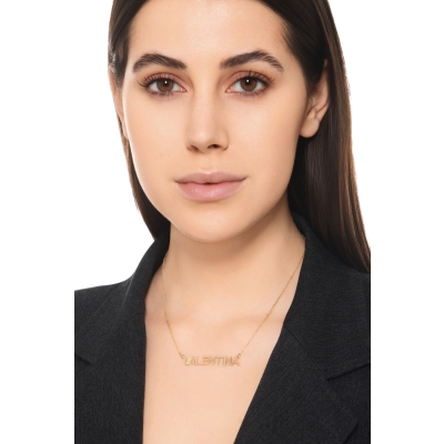 Collar personalizable en oro amarillo 18k con letras mayusculas