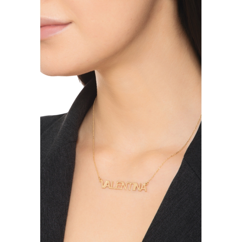 Collar personalizable en oro amarillo 18k con letras mayusculas