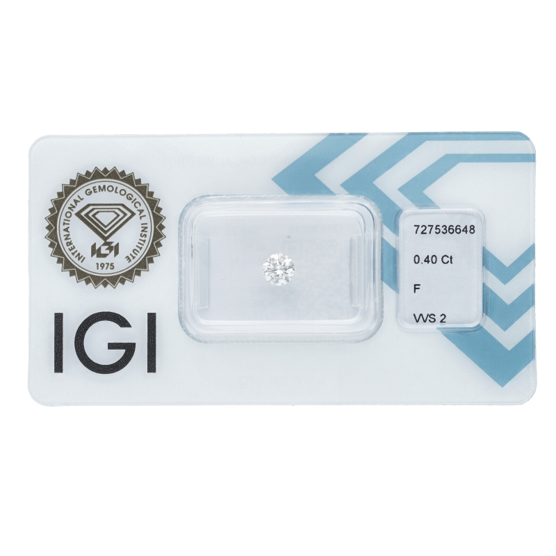Diamante certificado IGI 0.40 CT F VVS2 